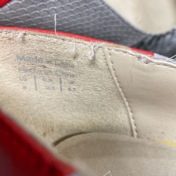 Aldo Multi Color Leather Peep Toe Stiletto Heels Size 8 - Picture 11 of 11